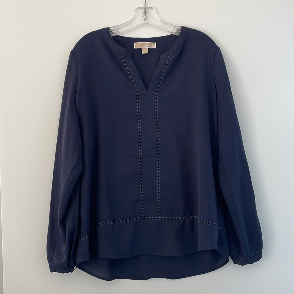 Michael Kors Navy Blue Blouse Top - Size L - Office Workwear